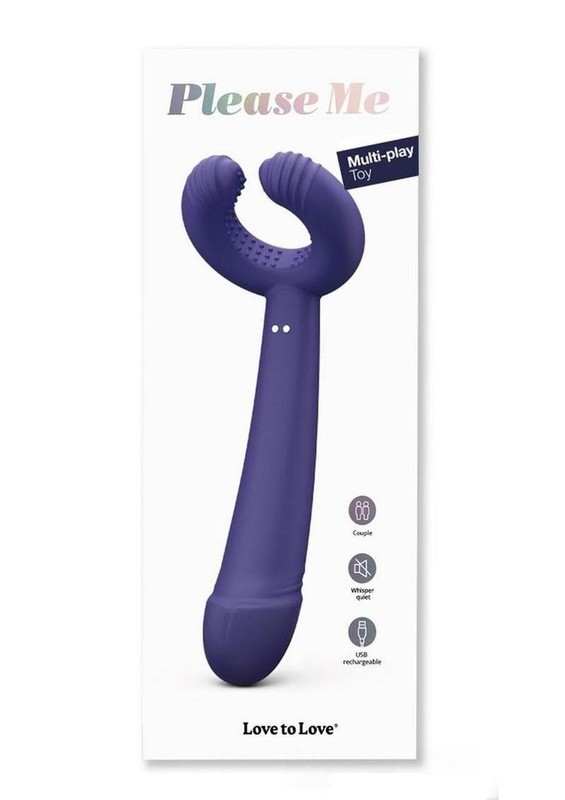 Please Me Rechargeable Silicone Vibrator – Moonlight Indigo