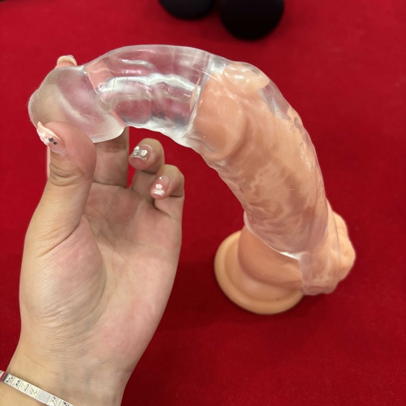 8Inch Clear Realistic Cock Enhancer Penis Sleeve Extended Version Sheath for Men