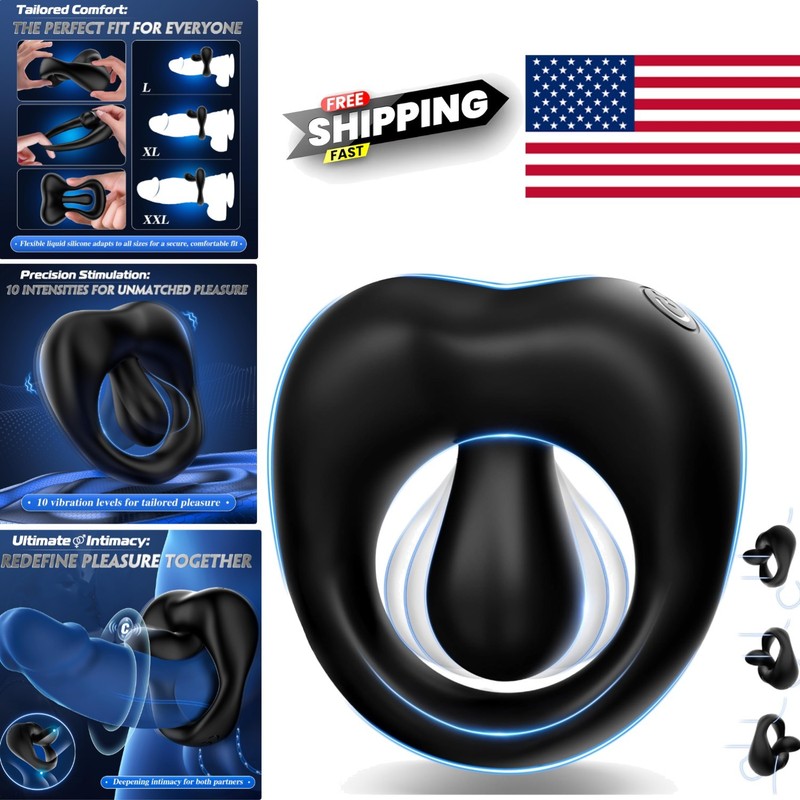 Adjustable Penis Ring with 10 Vibration Modes for Enhanced Male Stimulation
