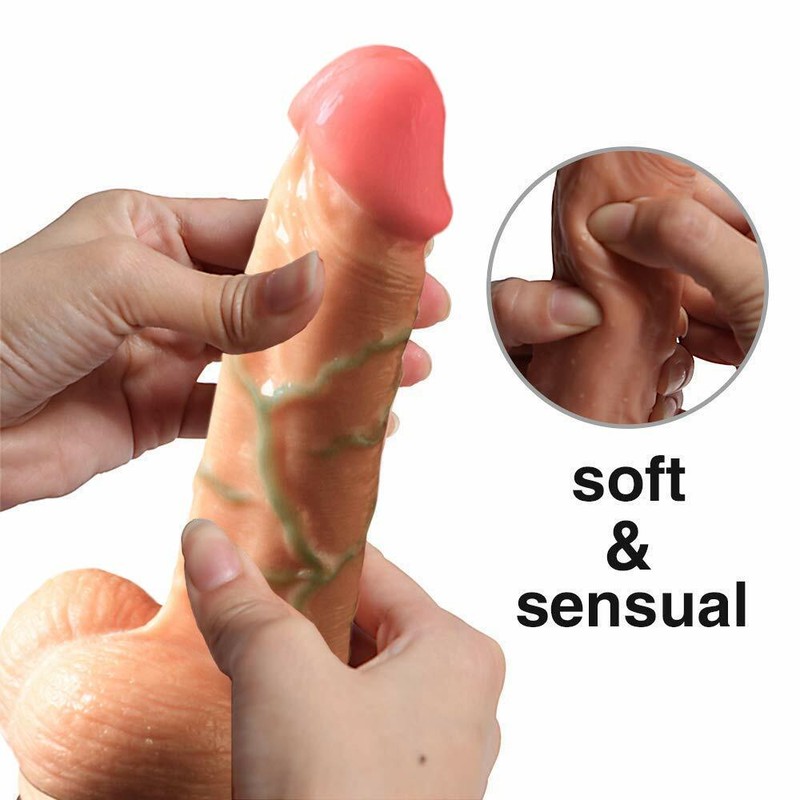 Dildo Dong Realistic Penis Vibrating Cock Veined Multispeed Suction Cup Sex Toy gallery