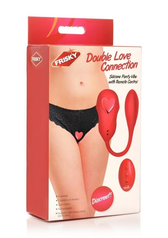 Frisky Double Love Connection Rechargeable Panty Vibe with Remote