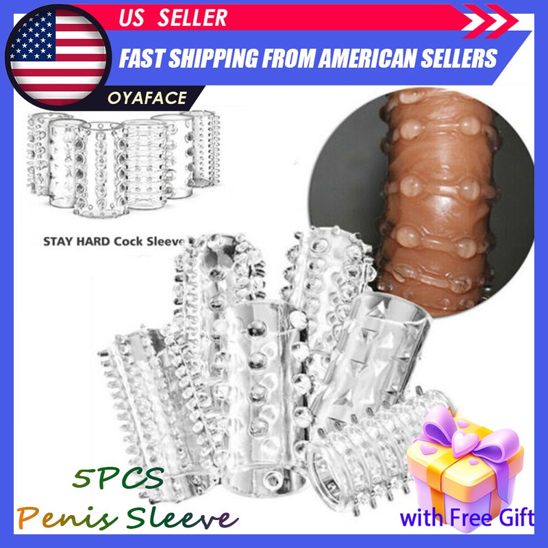 6PCS Penis Cock Rings Set Extension Sleeve Girth Ring Enhancer Enlarger Sex Toys