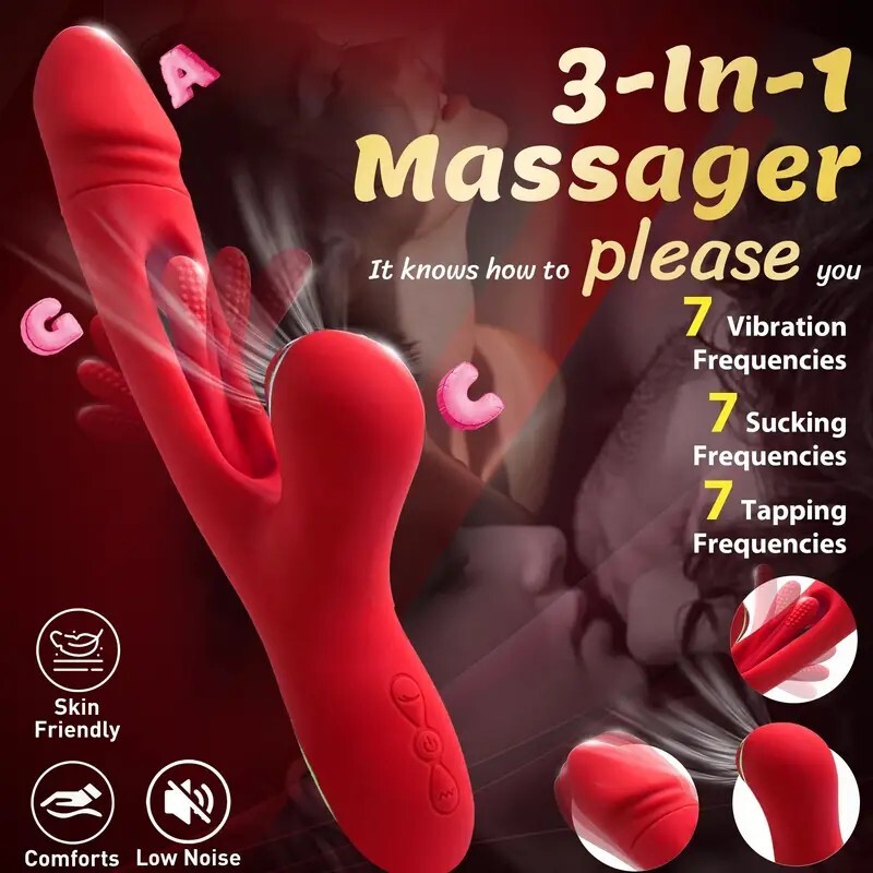 Rabbit Vibrator G Spot Dildo Clitoral Sucking Flapping Adult Sex Toys For Women