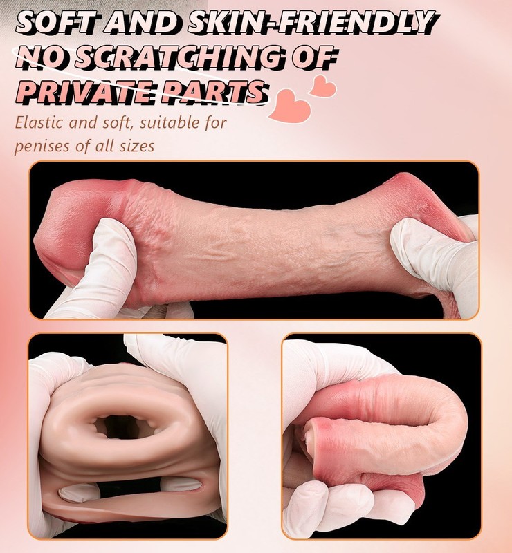 Reusable Thick Penis Extender Sleeve Extension Big Male Girth Enhancer Enlarger gallery