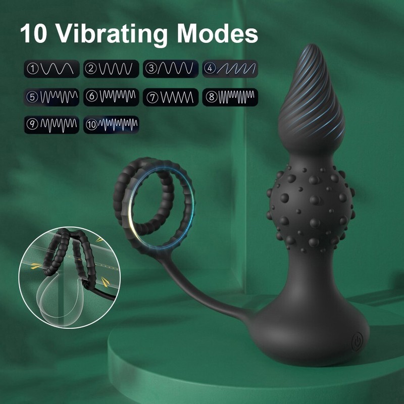 Male Prostate Massager Anal Butt Plug Penis Cock Ring Sex Toys For Men Couples