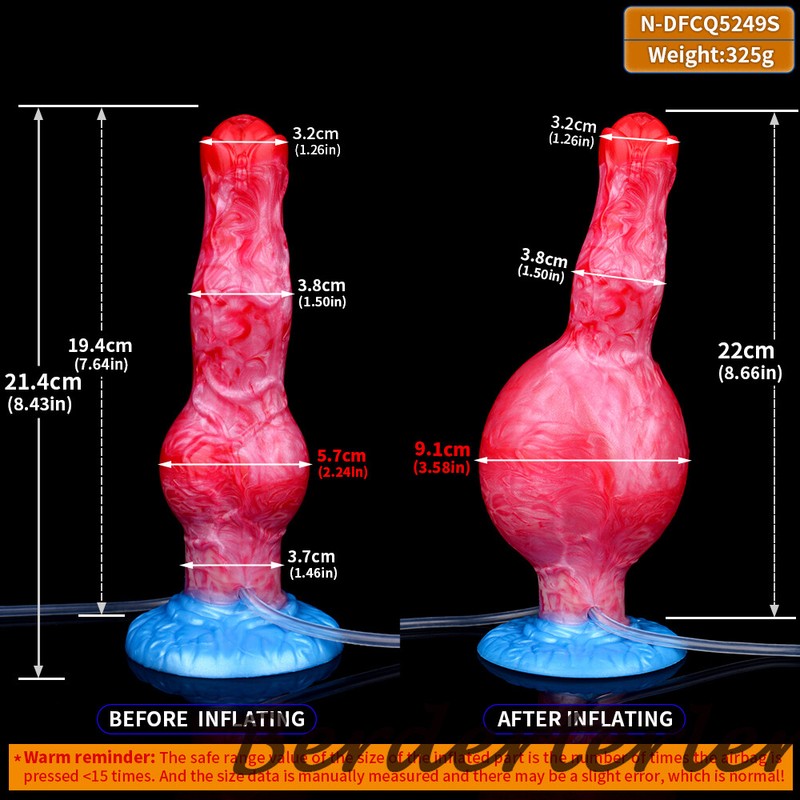 Ejaculation Anal Plug Dildo Inflatable Big Knot Penis with Squirting Function gallery