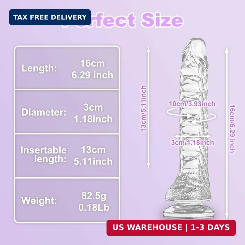 6.3 inch Clear Dragon Dildo with Strong Suction Cup for Hands-Free Play,Realisti gallery