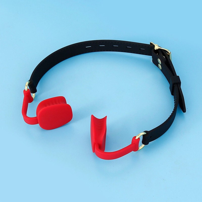 Silicone Lips O-Ring Mouth Gag With Head Harness Open Oral Fixation BDSM Bondage gallery