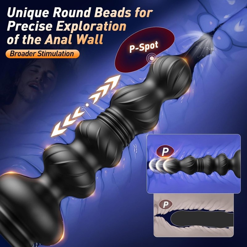 Thrusting Anal Beads Prostate Massager, BEISAR Anal Vibrator Anal Toys Butt Plug gallery