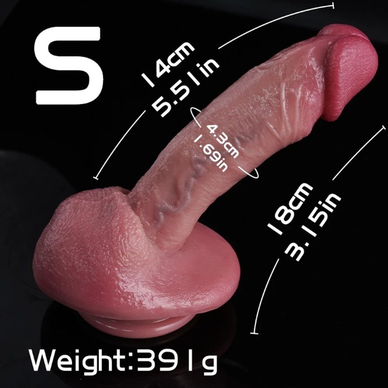 Realistic Dildo Liquid Silicone Suction Cup Soft Dong Anal Sex Toys for Women US