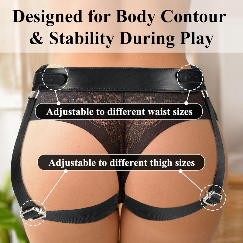 Strap On Dildo Harness for Lesbian Play, Adjustable Strap-On Panty with 3 Size O gallery