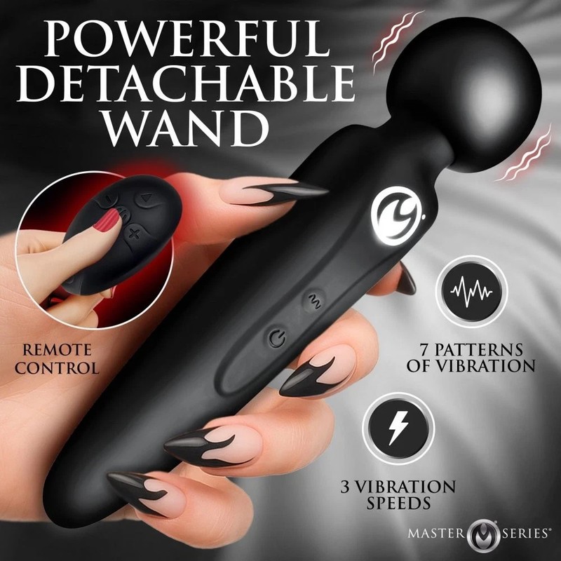 Master Series Thunderstick Thigh Strap Rechargeable Vibrating Wand with Remote gallery