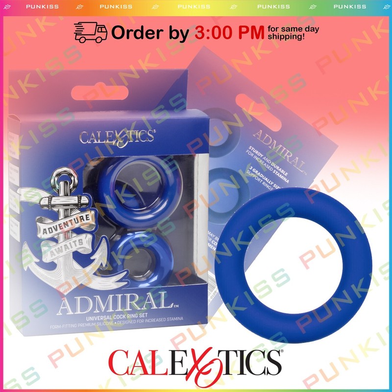 ADMIRAL Penis Cock Ring Set💋Silicone Erection Enhancer Stamina Sensitivity Toy