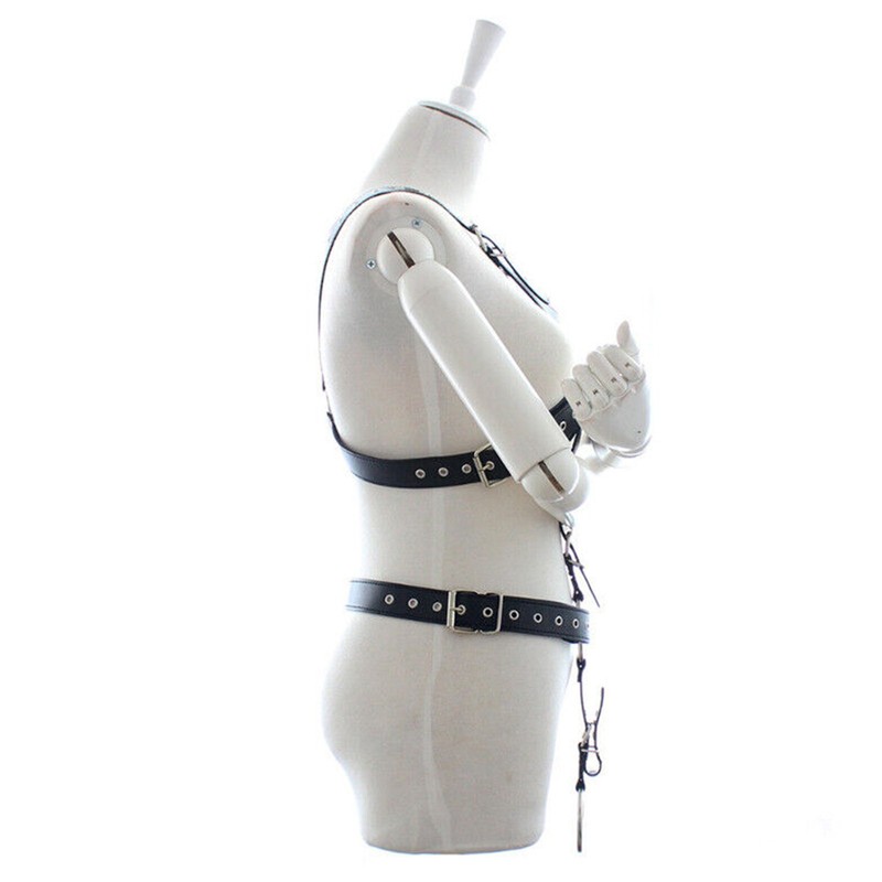 Men's PU Leather Full Body Chest Harness Buckle Strap Lingerie Clubwear Costume gallery