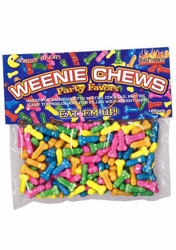 Edible Assorted Flavor Pecker Shaped Candy Multi-color Party Favor Cake Topper