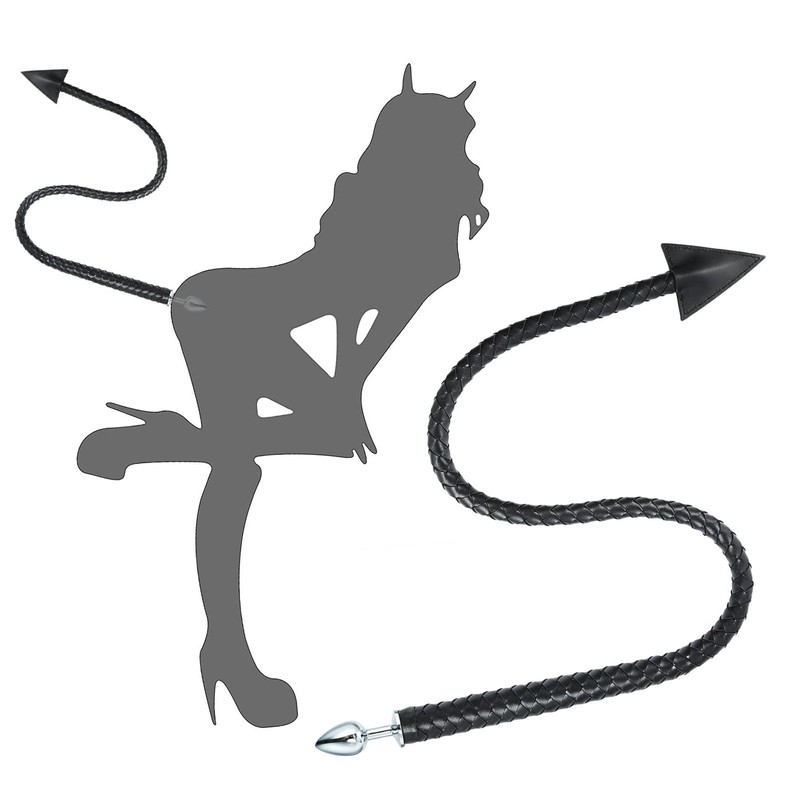 Anal Butt Plug Tail, Metal Anal Plug, Long Anal Plug, Faux Leather Devil Sex ... gallery