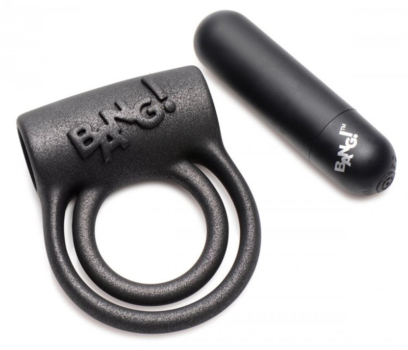 Remote Metallic Cock and Ball Silicone Ring Vibrating Bullet Combo Rechargeable gallery