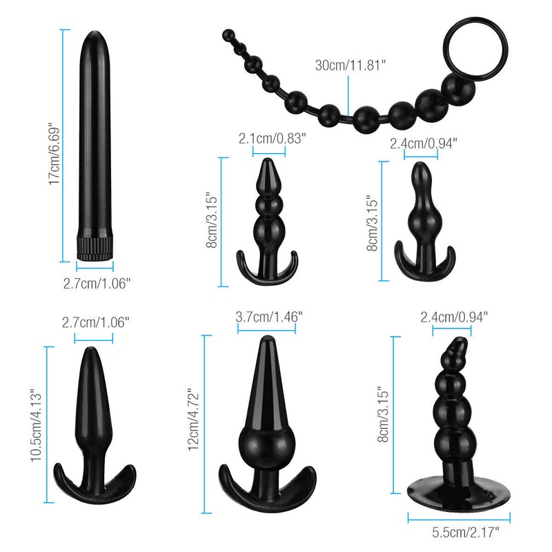 Anal Trainer Beginner Kit Set Butt Plug Dildo Beads Prostate Massager Sex Toys gallery