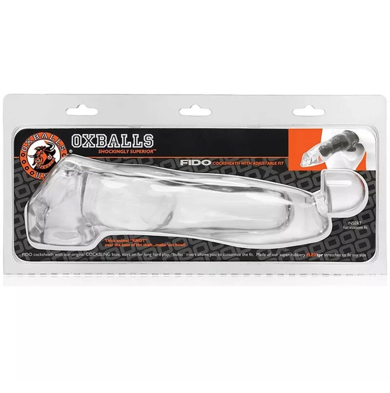 Oxballs Fido Puppy Cocksheath With Adjustable Custom Fit, Clear New Boxed