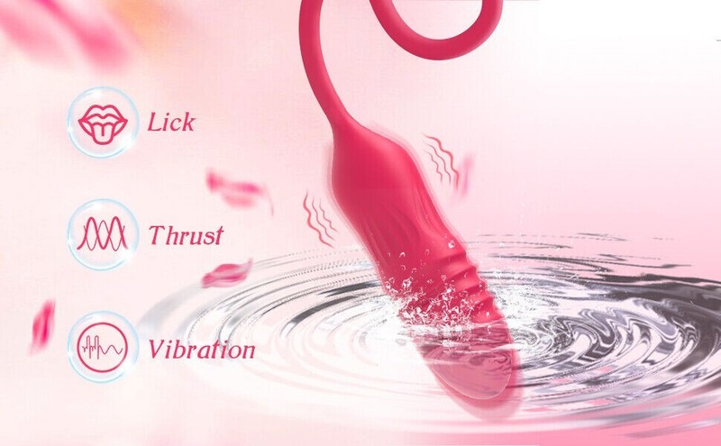 Oral Clit Licking Rose Vibrator G-Spot Telescopic Dildo Adult Sex Toys For Women gallery