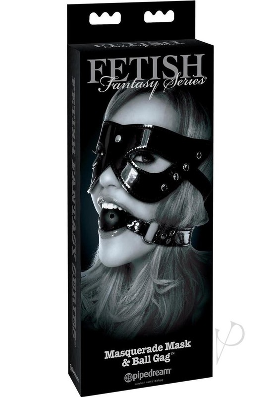 Fetish Fantasy Series Limited Edition Masquerade Mask and Ball Gag Set – Black