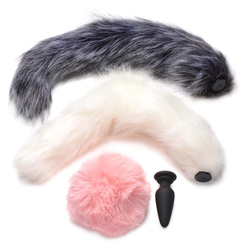 Tailz Snap-On Anal Plug with 3 Interchangeable Fox & Bunny Tails | Thick Furry