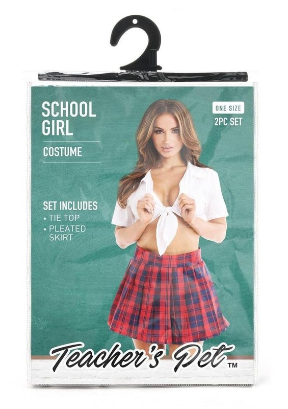Teacher`s Pet Schoolgirl Costume (2 Piece) – Queen – Red/White