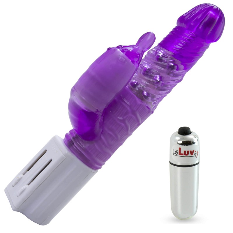 Rabbit Vibrator LeLuv Toadstool Tip Swirling Shaft Quiet and Mini Bullet