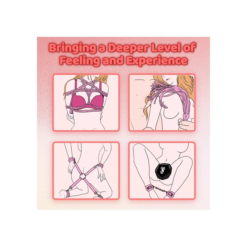 Sex Bondage Restraint Kits BDSM Toys 12 Pcs Handcuffs Ankle Cuffs Anal Pink gallery