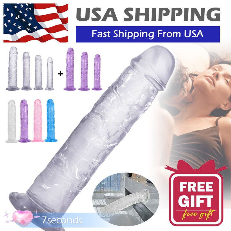 Jelly Dong Dildo Suction Cup G-Spot Waterproof Realistic-Cock Veined Dildos-Anal