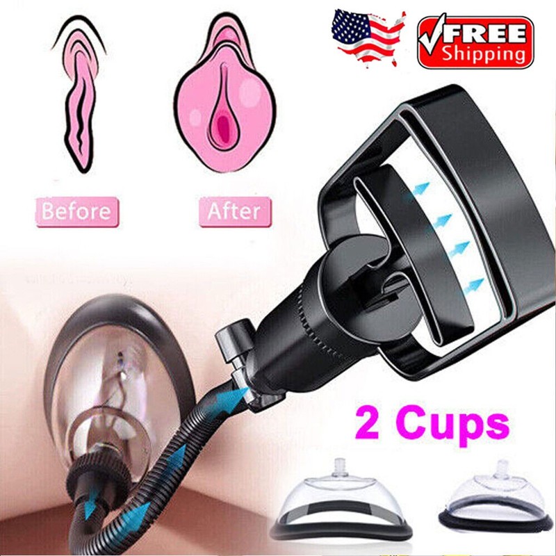 Female Vacuum Pump Vagina Pussy Clitoral Clit Nipple Suction Clit 2-Cups Sex Toy