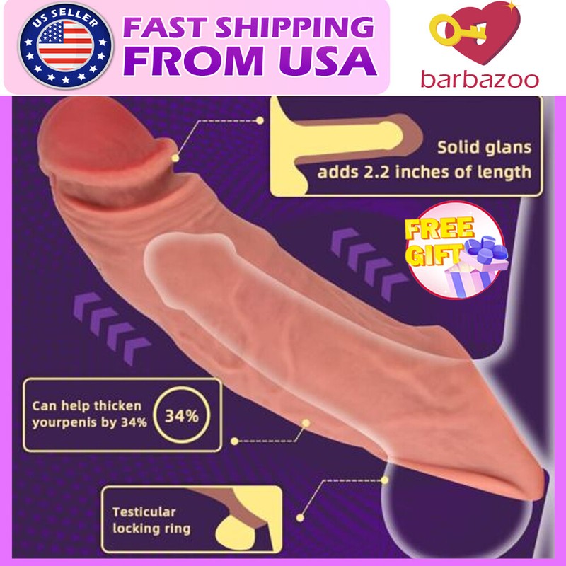 Bigger Male Cock-Girth-Enlarger-Enhancer-Penis Extension-Extender Sheath-Sleeve