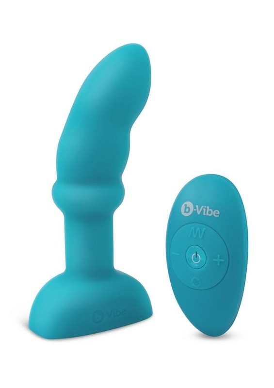B-Vibe Remote Control Rimming P-Spot Rechargeable Silicone Plug - Teal gallery
