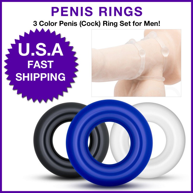 Penis Ring Set of 3 Male Enhancer Ejaculation Delay Cock Rings Maintain Erection