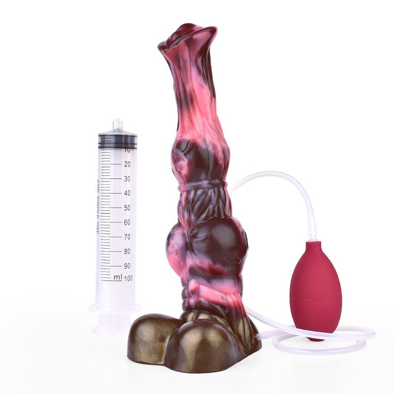 Big Anal Plug Silicone Squirting Penis Knot Ejaculation Dildo Adult Sex Toys gallery