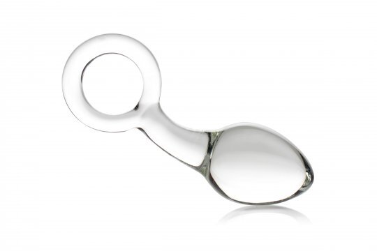 Prisms Devi Pyrex Borosilicate Glass anal plug Clear Curved Toy W/ Control Loop gallery