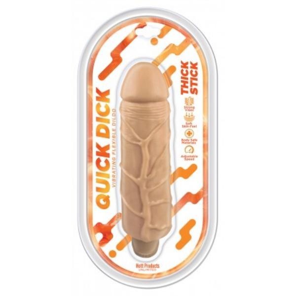HOTT Products Quick Dick Thick Stick Vibrating Realistic Dildo, New