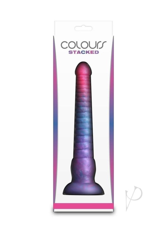 Colours Stacked Silicone Dildo 9in - Pink/Blue gallery