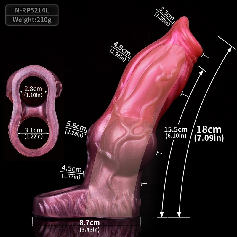 Male M/L Silicone Knot Cock Sheath Textured Penis Sleeve Dick Extender Sex Toys