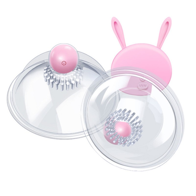 Auto Vibrating Nipple Sucker Cups with Remote, Massager Stimulator, USB, 5 Speed