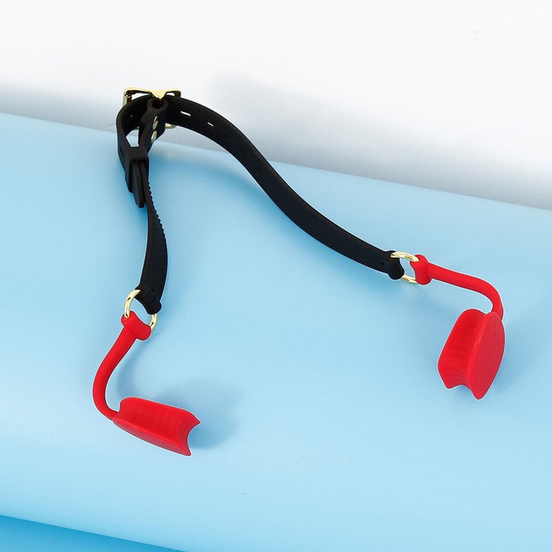 Silicone Lips O-Ring Mouth Gag With Head Harness Open Oral Fixation BDSM Bondage gallery