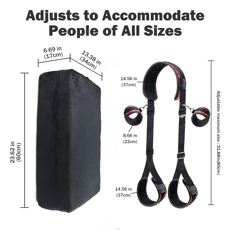 BDSM Sex Toys Set – 24" Sex Pillow with Adjustable Straps, Bondage Position C... gallery