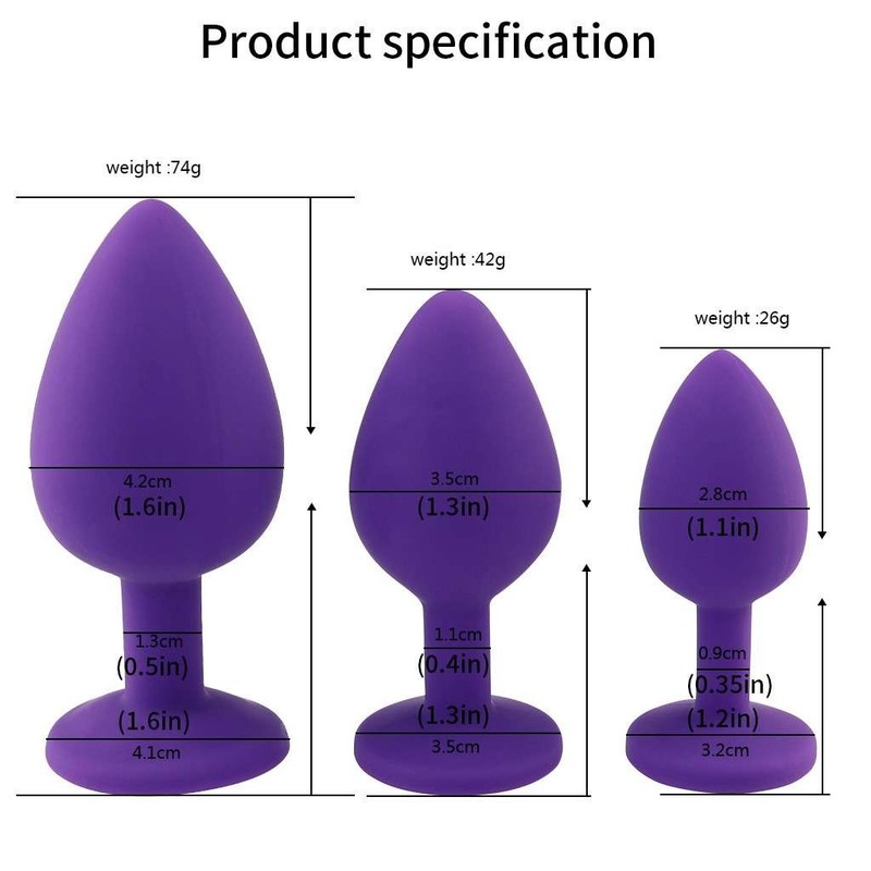 3Pcs/Set Silicone Jeweled Butt Plug Anal Jewel Trainer Sets Enhance Sex Orgasm gallery