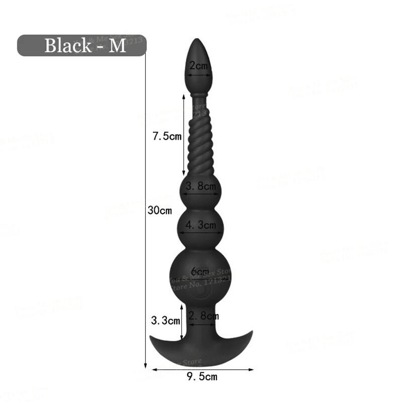 Huge Anal Beads Soft Liquid Silicone Vaginal Dildos Adult Anus Dilator with Tail