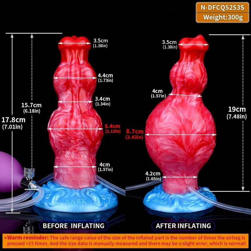 Realistic Squirting Inflatable Knot Dildo Fantasy Dildo G-Spot Cumming Cock USA