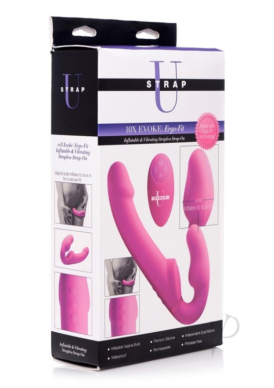 Strap U Evoke Ergo Fit Inflatable and Vibrating Silicone Strapless Strap-on