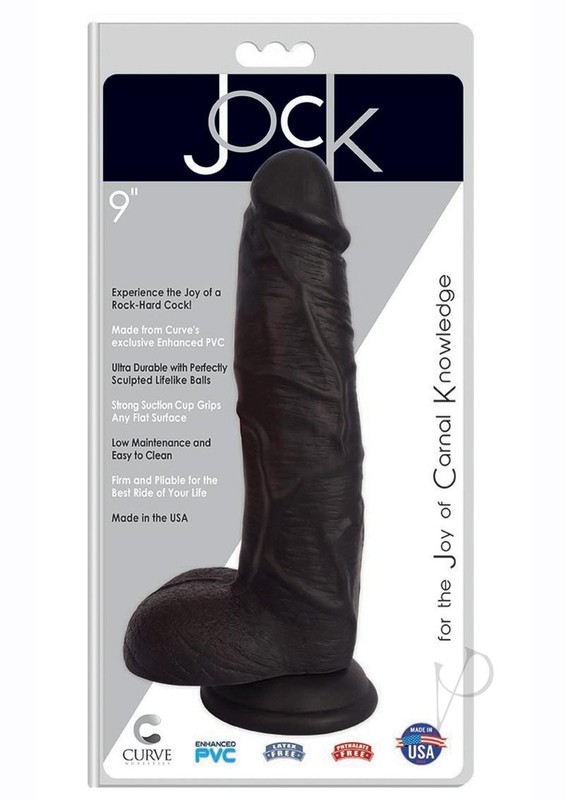 Jock Realistic Dildo with Balls 9in – Black