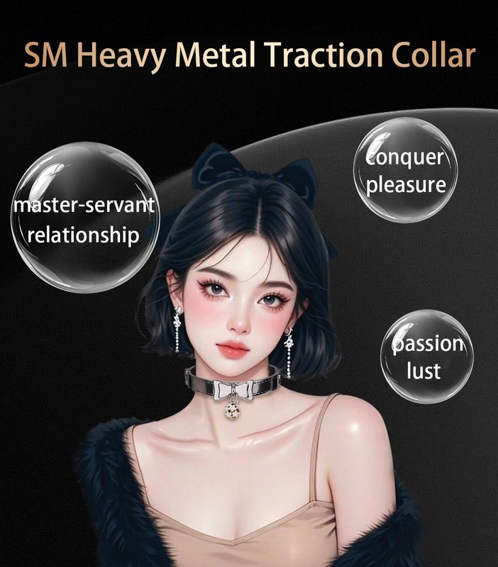 Heavy Leash Collar for Pet Play Stainless Steel BDSM Collar with Bell & Couples gallery