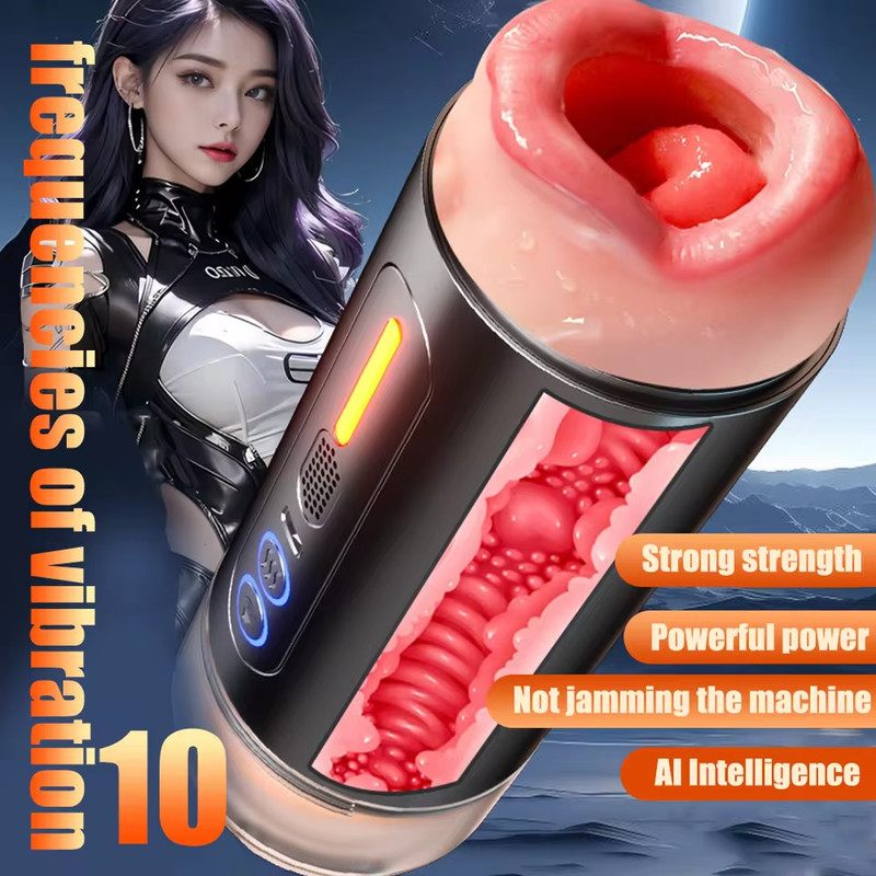 2 In 1 Male Automatic Handsfree Masturbater Cup Stroker Pocket Pussy Oral Toy US