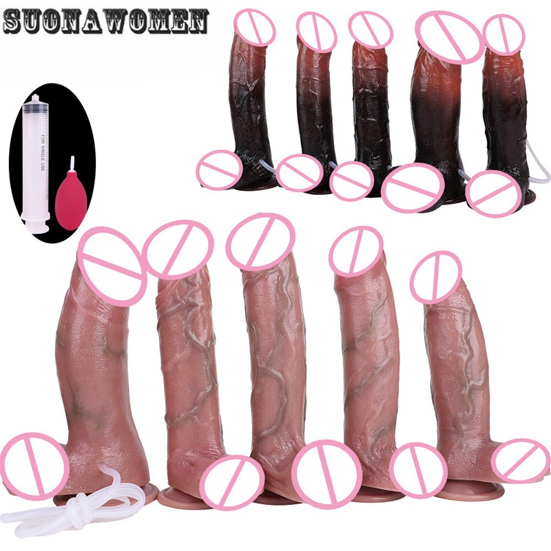 5Styles 2Colors Realistic Silicone Dildo With Sucker Anal Plug Skin Feeling Toys gallery
